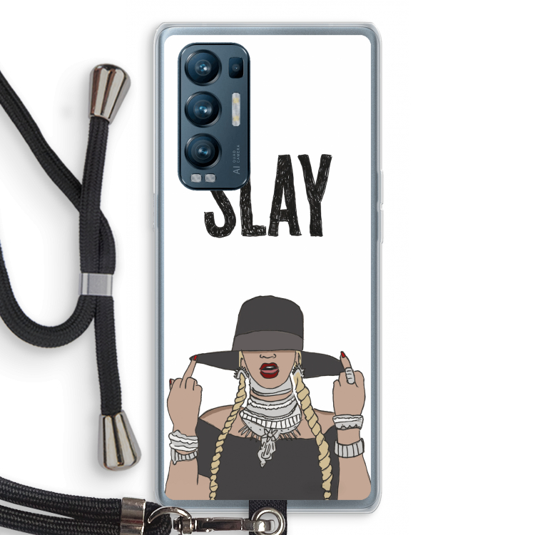 Slay All Day: Oppo Find X3 Neo Transparant Hoesje met koord
