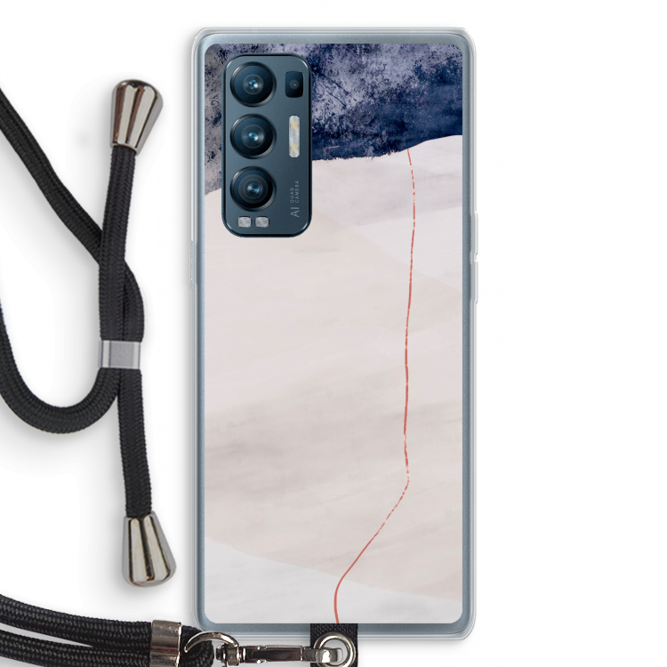 Stone White: Oppo Find X3 Neo Transparant Hoesje met koord