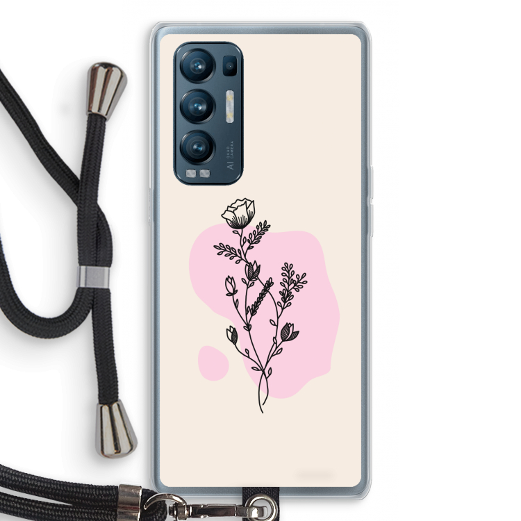 Roses are red: Oppo Find X3 Neo Transparant Hoesje met koord