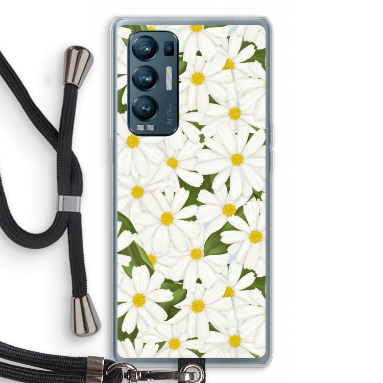 Summer Daisies: Oppo Find X3 Neo Transparant Hoesje met koord
