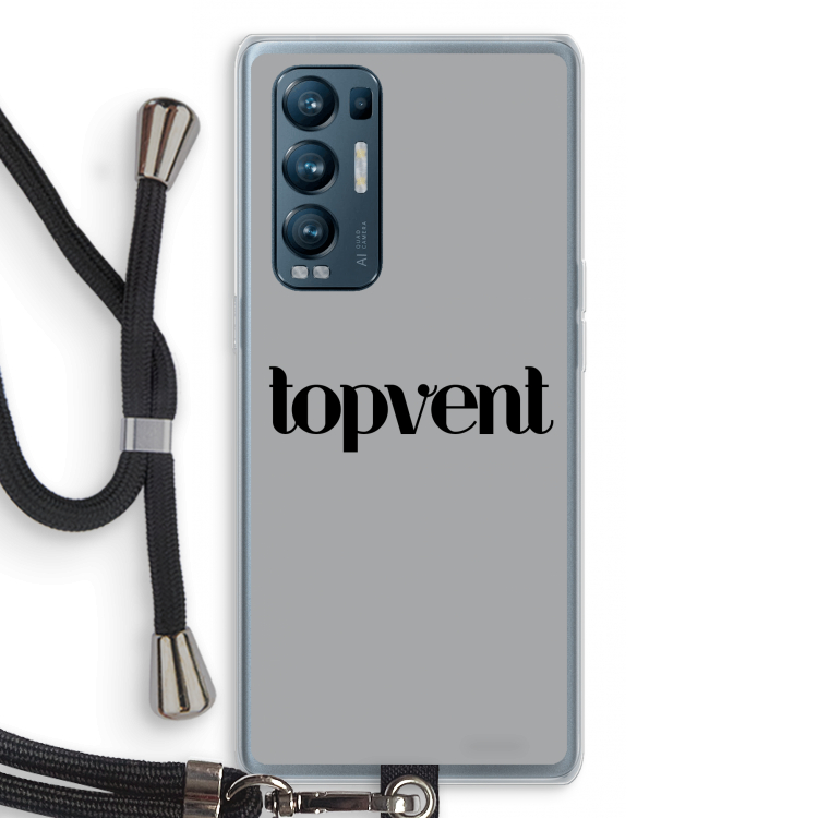 Topvent Grijs Zwart: Oppo Find X3 Neo Transparant Hoesje met koord