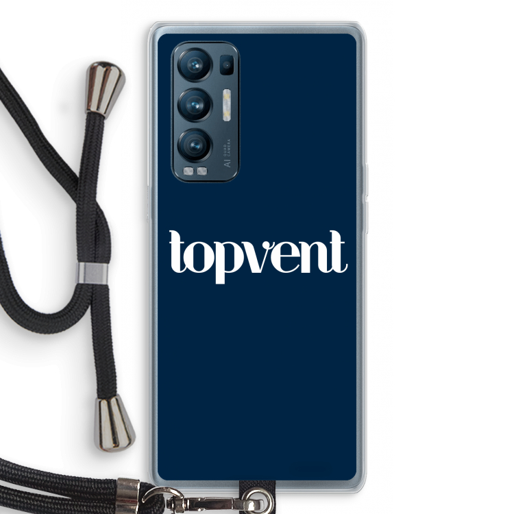 Topvent Navy: Oppo Find X3 Neo Transparant Hoesje met koord