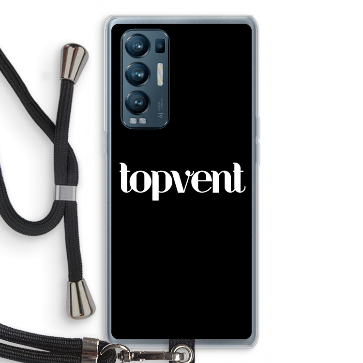 Topvent Zwart: Oppo Find X3 Neo Transparant Hoesje met koord