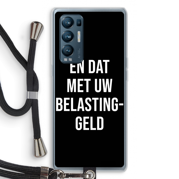 Belastinggeld - Zwart: Oppo Find X3 Neo Transparant Hoesje met koord