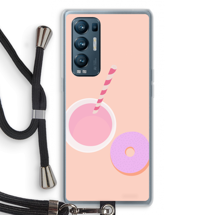 Donut: Oppo Find X3 Neo Transparant Hoesje met koord