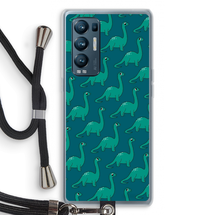 Diplodocus: Oppo Find X3 Neo Transparant Hoesje met koord