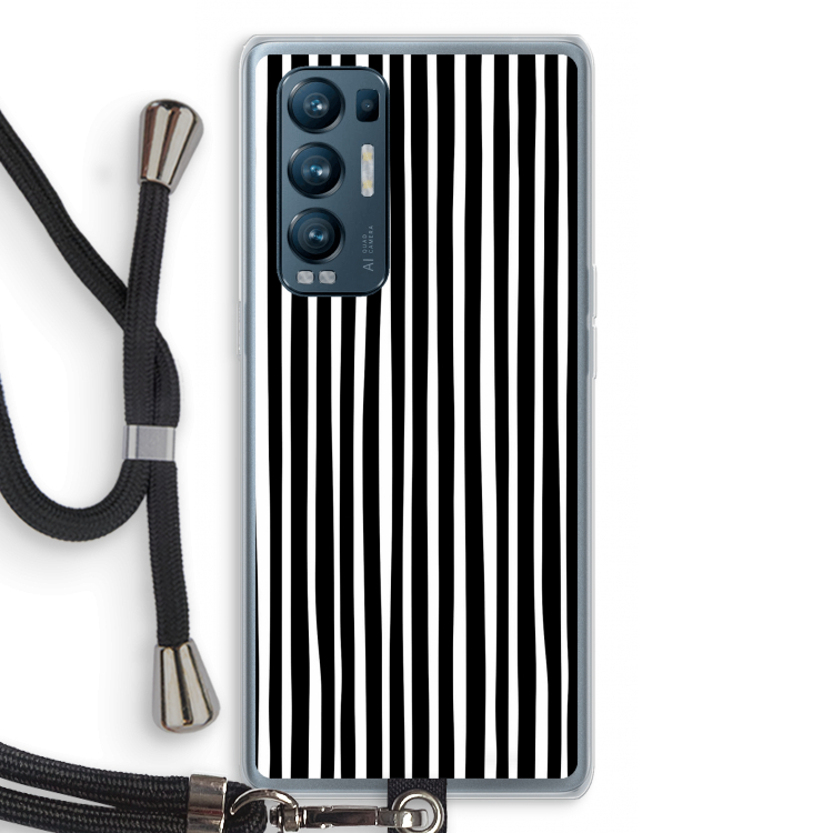 Stripes: Oppo Find X3 Neo Transparant Hoesje met koord