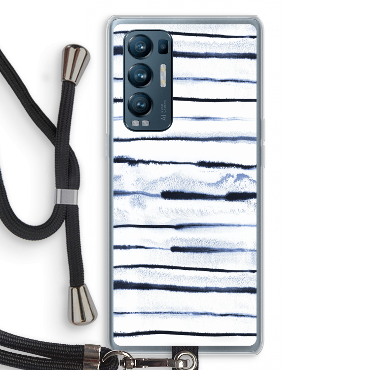 Ink Stripes: Oppo Find X3 Neo Transparant Hoesje met koord
