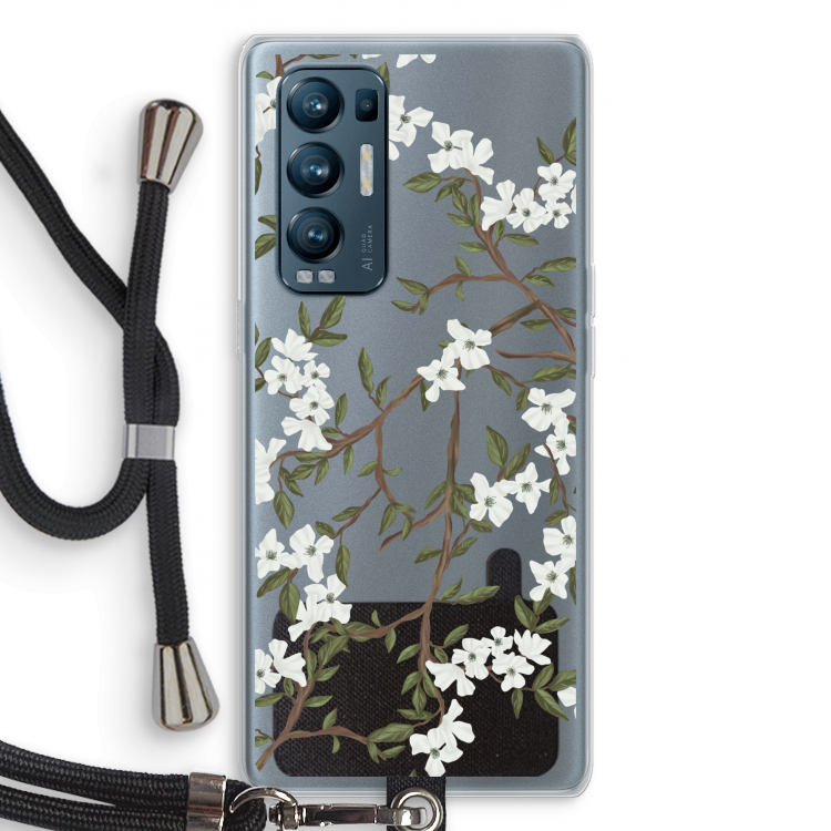Blossoming spring: Oppo Find X3 Neo Transparant Hoesje met koord