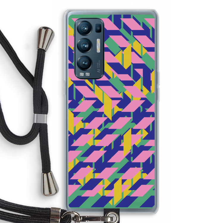 Skew Blush 1: Oppo Find X3 Neo Transparant Hoesje met koord
