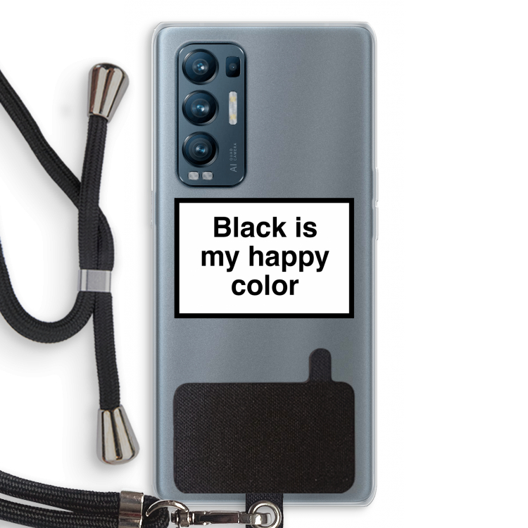 Black is my happy color: Oppo Find X3 Neo Transparant Hoesje met koord