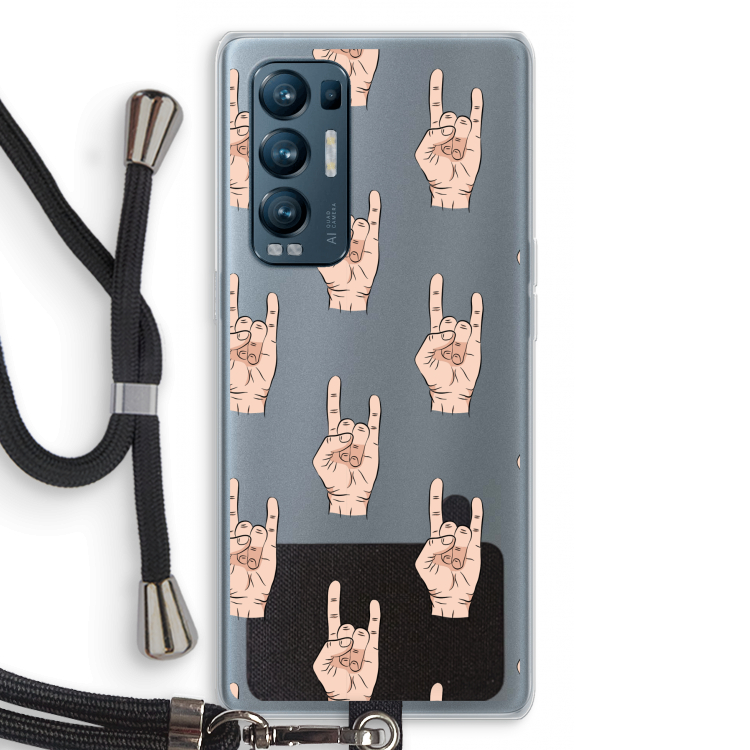 Rock: Oppo Find X3 Neo Transparant Hoesje met koord