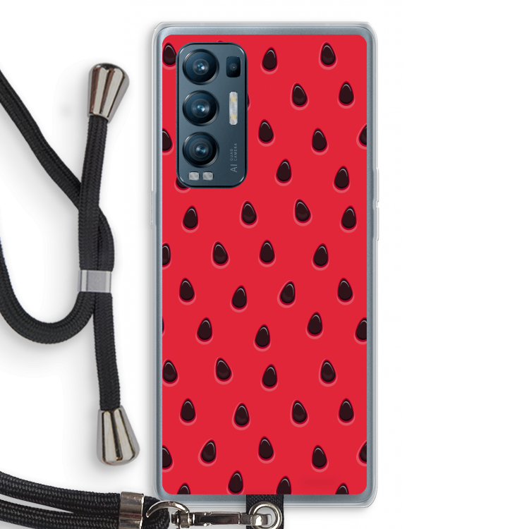Watermelon: Oppo Find X3 Neo Transparant Hoesje met koord