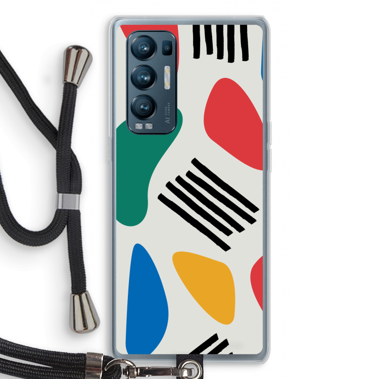 Illustratieve pop 1: Oppo Find X3 Neo Transparant Hoesje met koord
