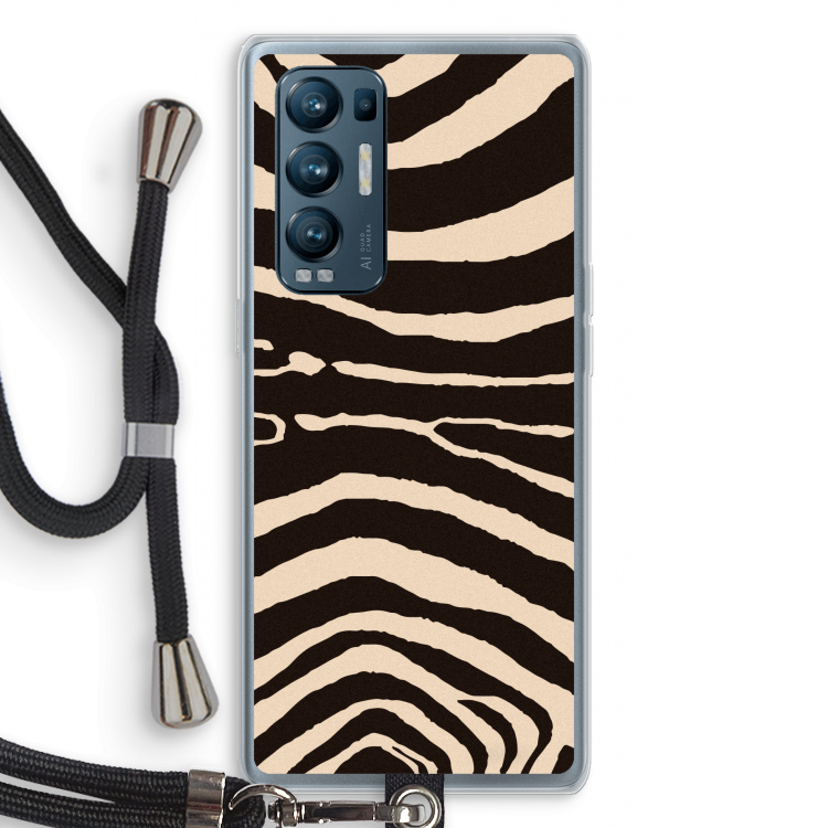 Arizona Zebra: Oppo Find X3 Neo Transparant Hoesje met koord