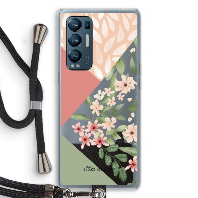 Sweet heaven geometrics: Oppo Find X3 Neo Transparant Hoesje met koord