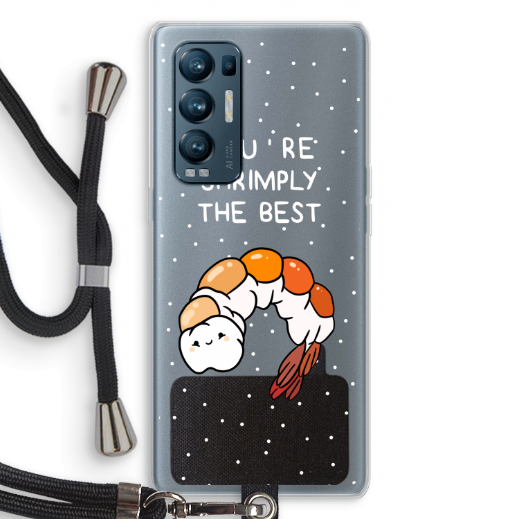 You're Shrimply The Best: Oppo Find X3 Neo Transparant Hoesje met koord