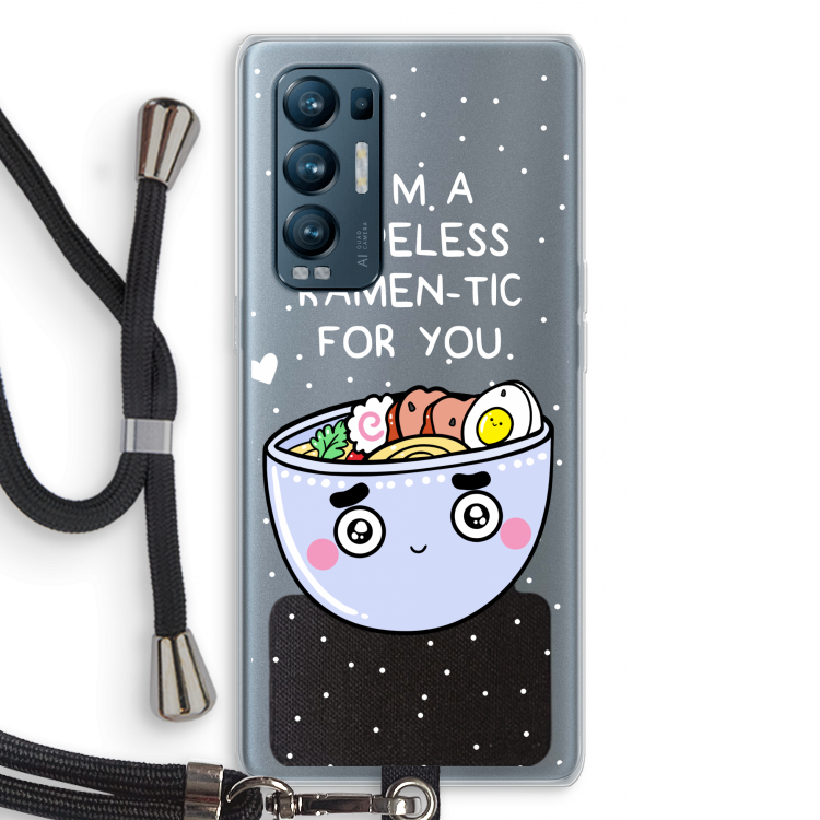 I'm A Hopeless Ramen-Tic For You: Oppo Find X3 Neo Transparant Hoesje met koord