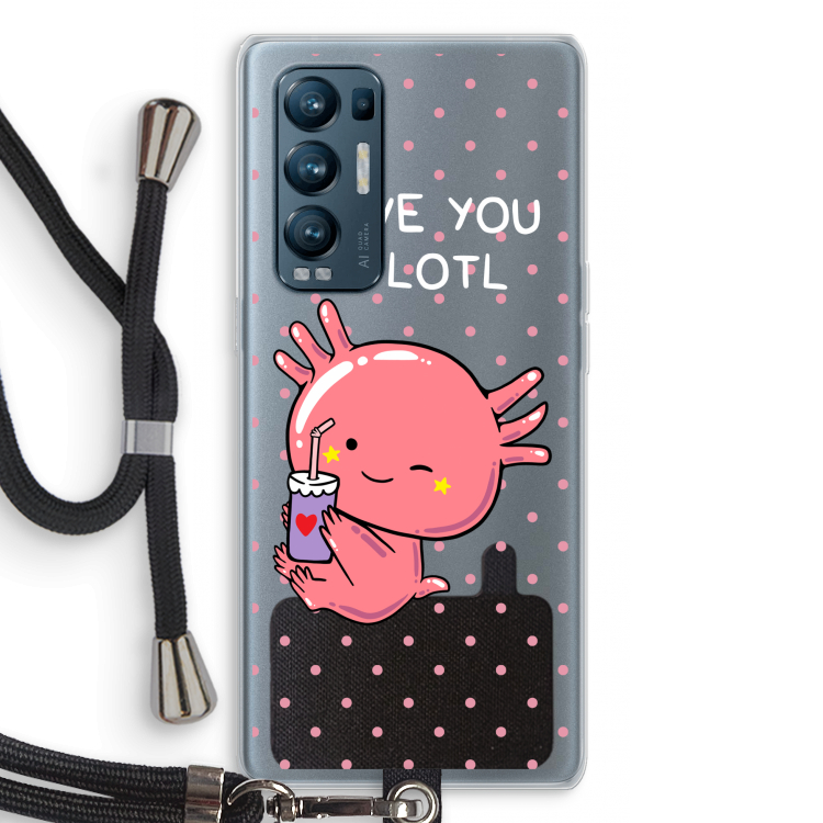 Love You A Lotl: Oppo Find X3 Neo Transparant Hoesje met koord