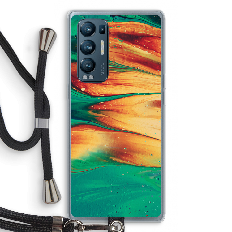 Green Inferno: Oppo Find X3 Neo Transparant Hoesje met koord