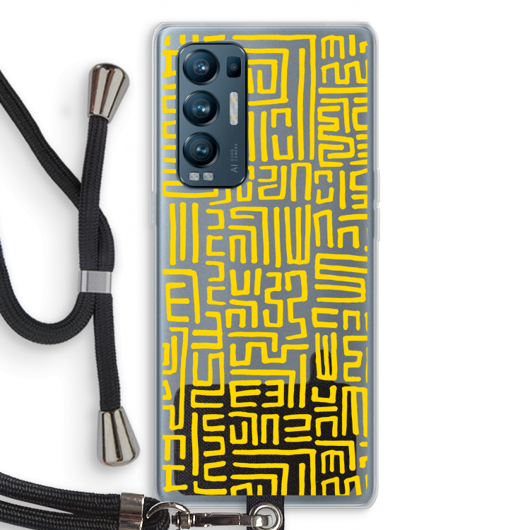Majorelle Blue Print: Oppo Find X3 Neo Transparant Hoesje met koord