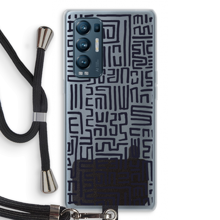 Moroccan Print: Oppo Find X3 Neo Transparant Hoesje met koord
