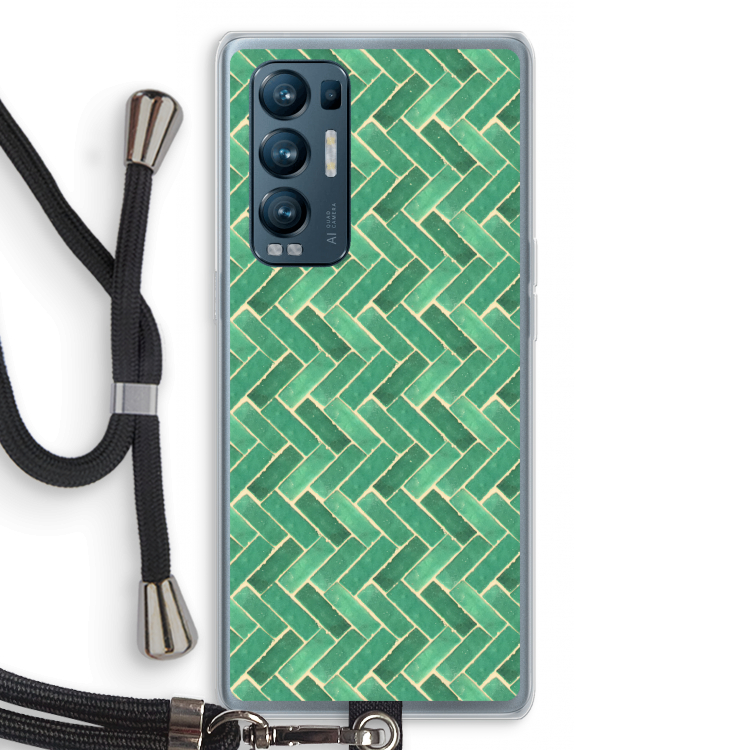 Moroccan tiles 2: Oppo Find X3 Neo Transparant Hoesje met koord
