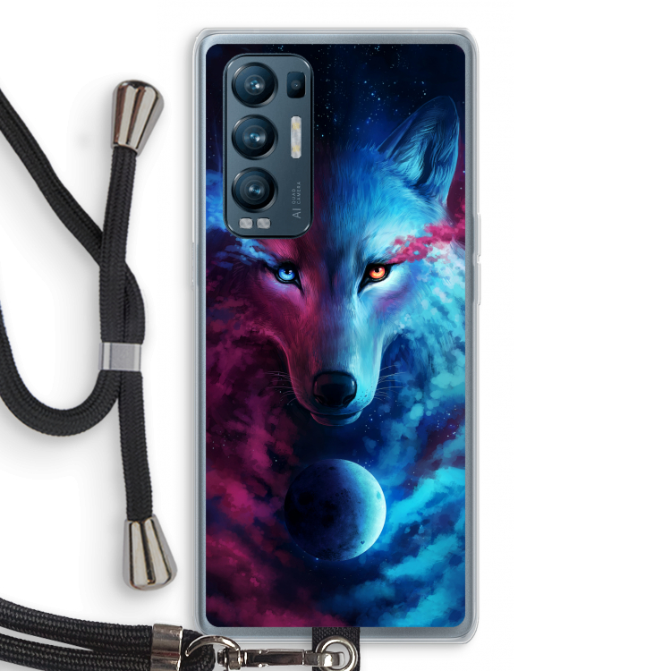 Where Light And Dark Meet: Oppo Find X3 Neo Transparant Hoesje met koord