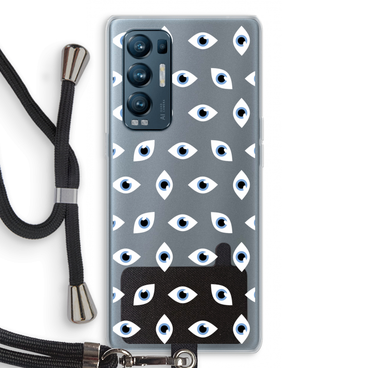 Eyes pattern: Oppo Find X3 Neo Transparant Hoesje met koord