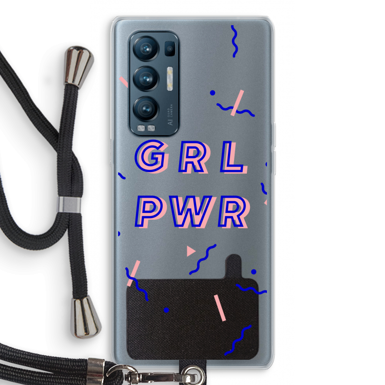 GRL PWR: Oppo Find X3 Neo Transparant Hoesje met koord