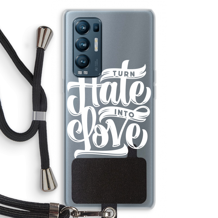 Turn hate into love: Oppo Find X3 Neo Transparant Hoesje met koord