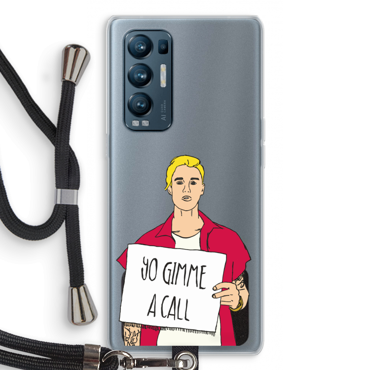 Gimme a call: Oppo Find X3 Neo Transparant Hoesje met koord