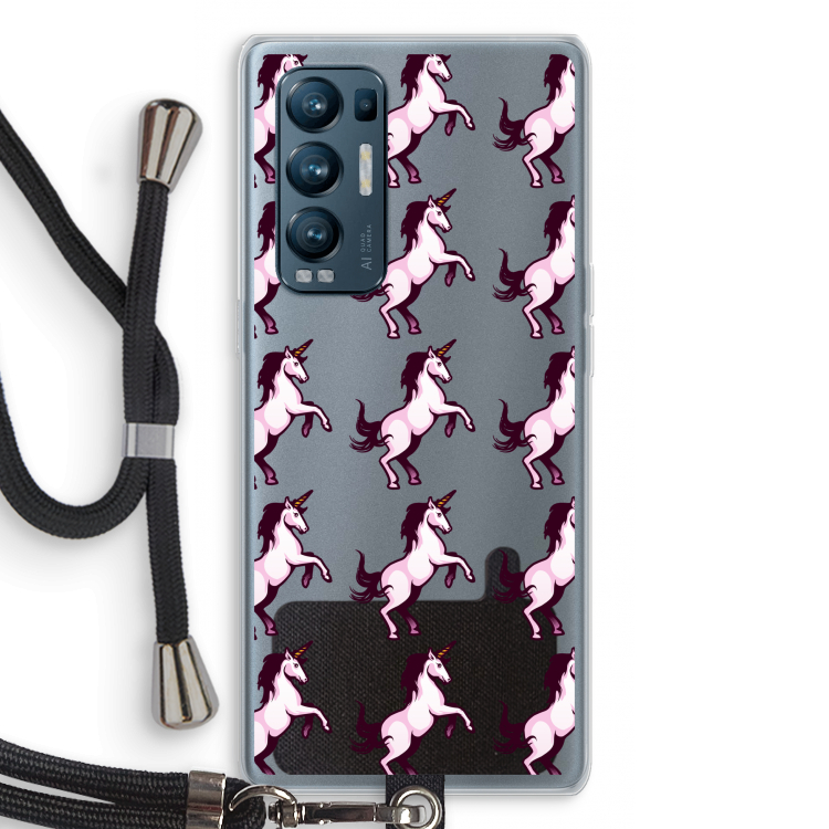 Musketon Unicorn: Oppo Find X3 Neo Transparant Hoesje met koord