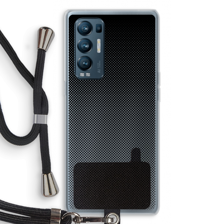 Musketon Halftone: Oppo Find X3 Neo Transparant Hoesje met koord