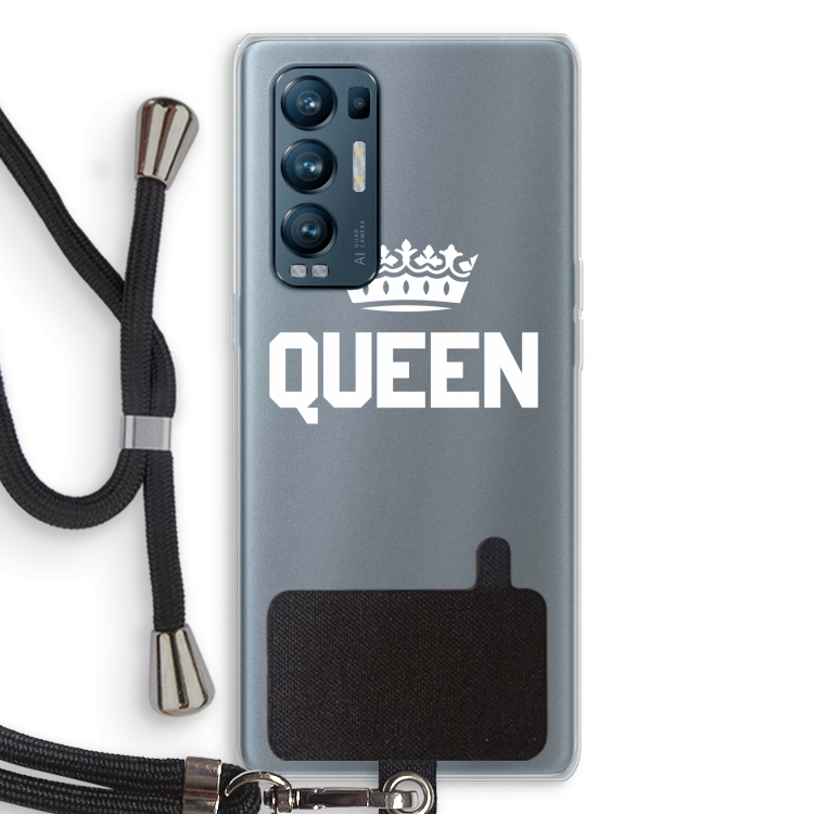 Queen zwart: Oppo Find X3 Neo Transparant Hoesje met koord
