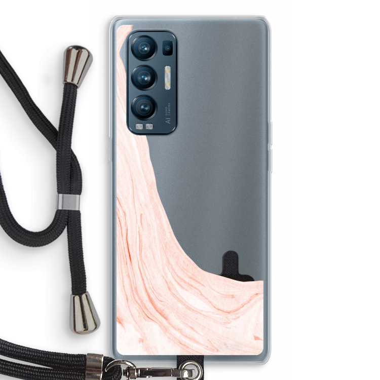 Peach bath: Oppo Find X3 Neo Transparant Hoesje met koord