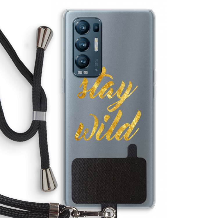 Stay wild: Oppo Find X3 Neo Transparant Hoesje met koord