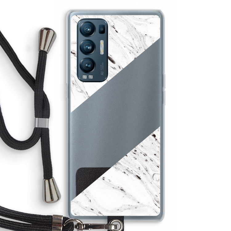 Biggest stripe: Oppo Find X3 Neo Transparant Hoesje met koord