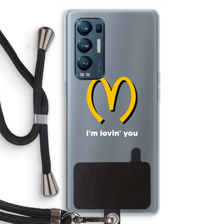 I'm lovin' you: Oppo Find X3 Neo Transparant Hoesje met koord