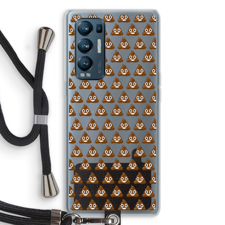 Poop emoji: Oppo Find X3 Neo Transparant Hoesje met koord