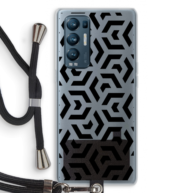 Crazy pattern: Oppo Find X3 Neo Transparant Hoesje met koord