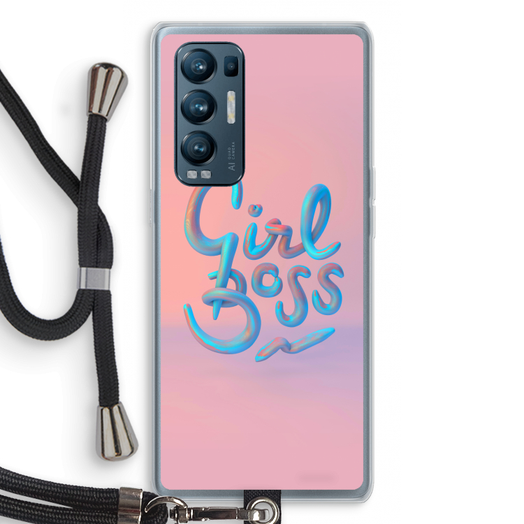 Girl boss: Oppo Find X3 Neo Transparant Hoesje met koord