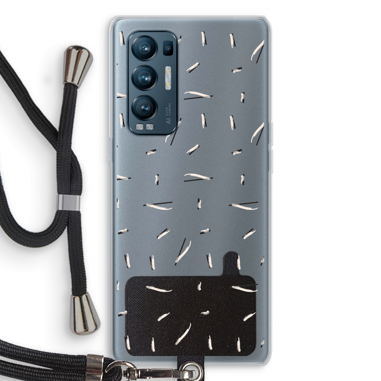 Hipster stripes: Oppo Find X3 Neo Transparant Hoesje met koord