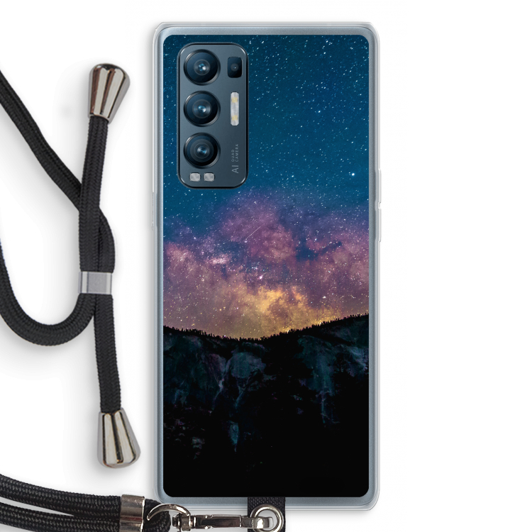 Travel to space: Oppo Find X3 Neo Transparant Hoesje met koord