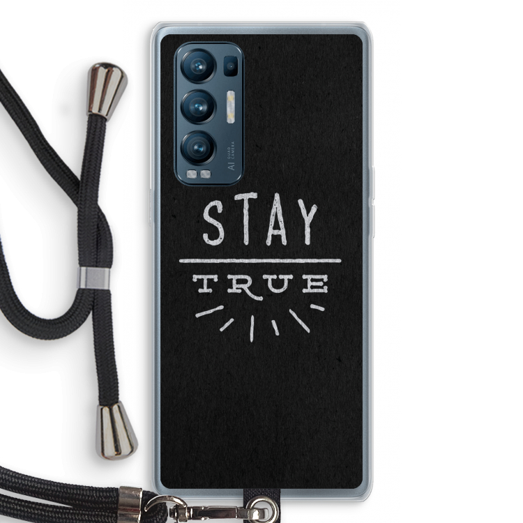 Stay true: Oppo Find X3 Neo Transparant Hoesje met koord