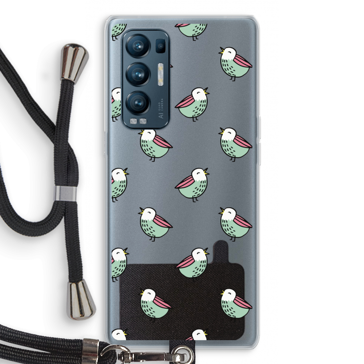 Vogeltjes: Oppo Find X3 Neo Transparant Hoesje met koord