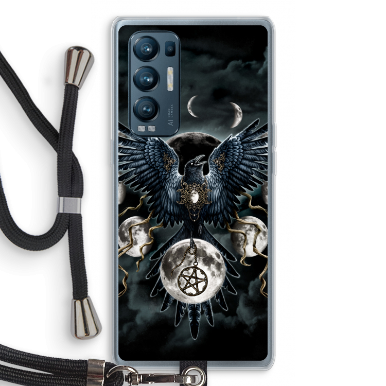 Sinister Wings: Oppo Find X3 Neo Transparant Hoesje met koord