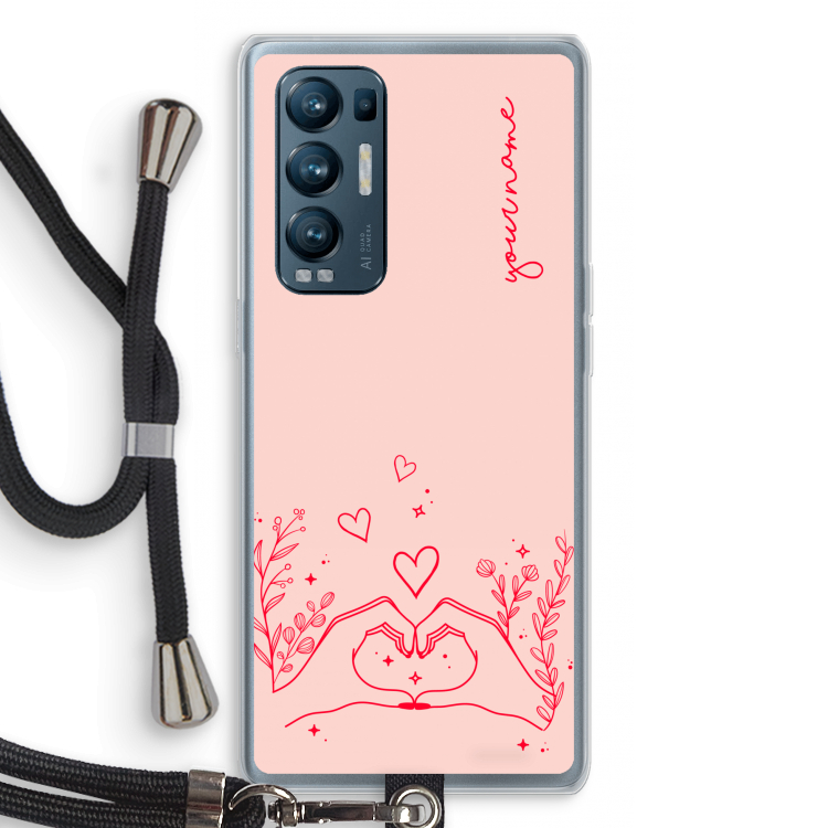 Love is in the air: Oppo Find X3 Neo Transparant Hoesje met koord