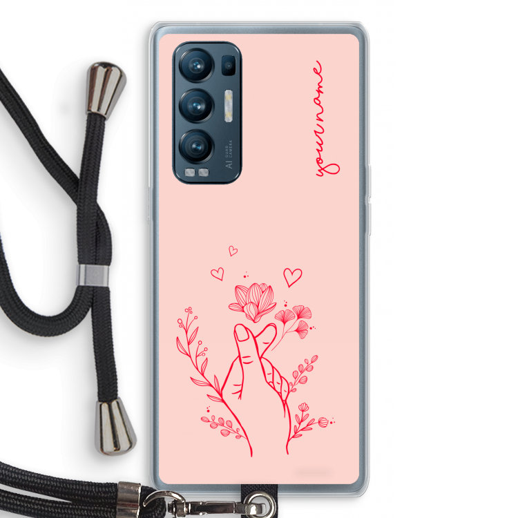 Giving Flowers: Oppo Find X3 Neo Transparant Hoesje met koord