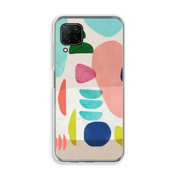 Bold Rounded Shapes: Huawei P40 Lite Transparant Hoesje